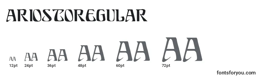 AriostoRegular Font Sizes
