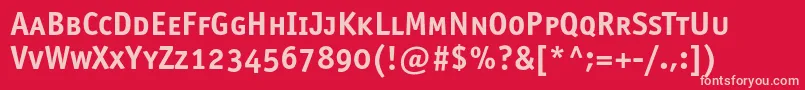 Шрифт Officinasansboldscc – розовые шрифты на красном фоне