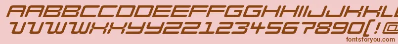 Czcionka ModellItalic – brązowe czcionki na różowym tle