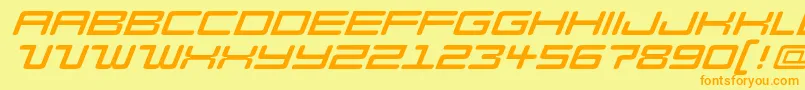 Czcionka ModellItalic – pomarańczowe czcionki na żółtym tle
