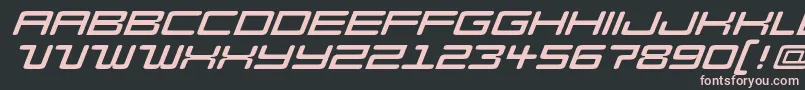 フォントModellItalic – 黒い背景にピンクのフォント