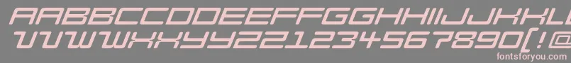 ModellItalic-fontti – vaaleanpunaiset fontit harmaalla taustalla
