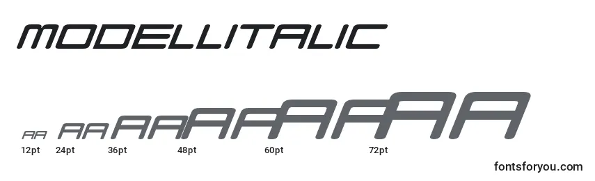 ModellItalic Font Sizes