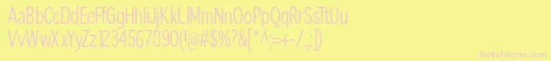 SansibarcxCondensed-fontti – vaaleanpunaiset fontit keltaisella taustalla
