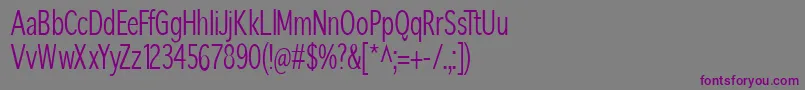 Шрифт SansibarcxCondensed – фиолетовые шрифты на сером фоне