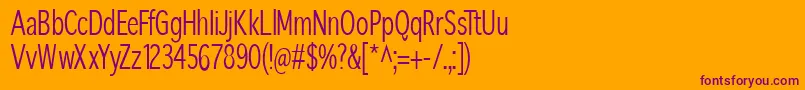 SansibarcxCondensed Font – Purple Fonts on Orange Background