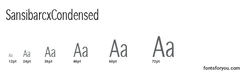 SansibarcxCondensed Font Sizes