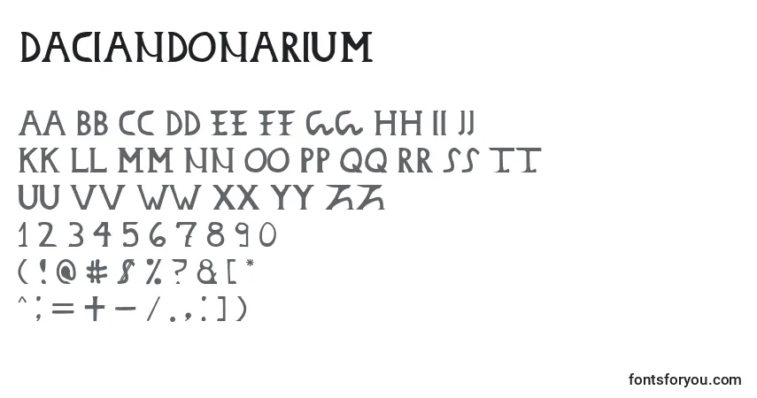 Schriftart Daciandonarium (111660) – Alphabet, Zahlen, spezielle Symbole