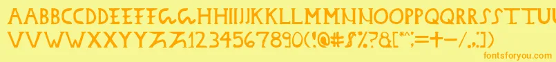 Daciandonarium Font – Orange Fonts on Yellow Background