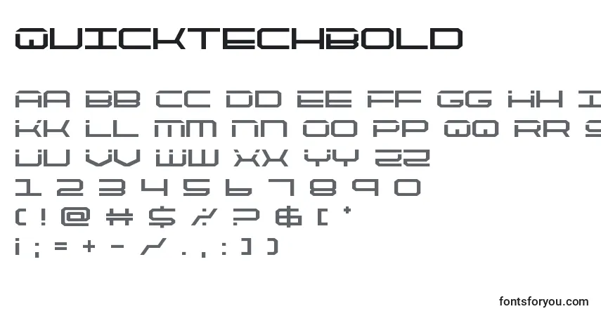 Шрифт QuicktechBold – алфавит, цифры, специальные символы