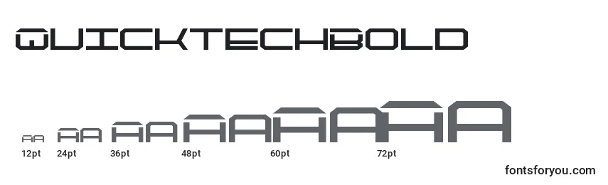 Размеры шрифта QuicktechBold