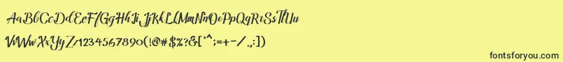 Amandella Font – Black Fonts on Yellow Background