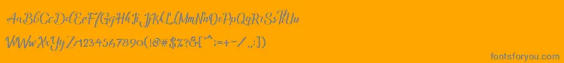 Amandella Font – Gray Fonts on Orange Background