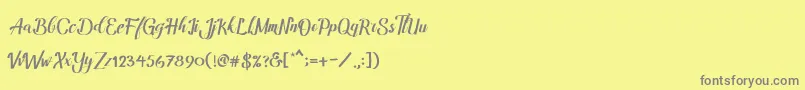 Amandella Font – Gray Fonts on Yellow Background