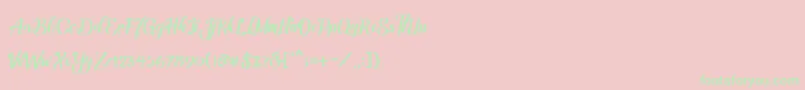 Amandella Font – Green Fonts on Pink Background