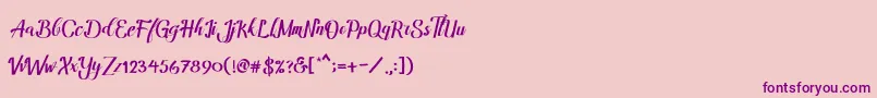 Amandella Font – Purple Fonts on Pink Background