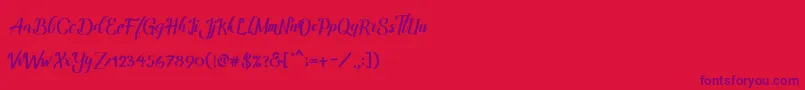 Amandella Font – Purple Fonts on Red Background