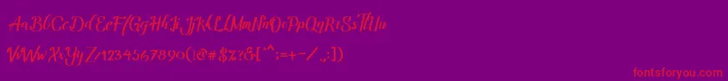 Amandella Font – Red Fonts on Purple Background