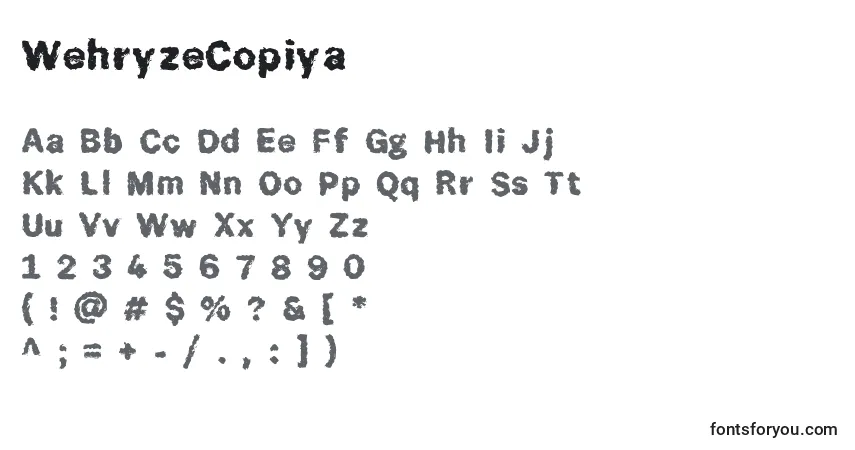 Schriftart WehryzeCopiya – Alphabet, Zahlen, spezielle Symbole