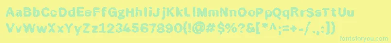 Шрифт WehryzeCopiya – зелёные шрифты на жёлтом фоне