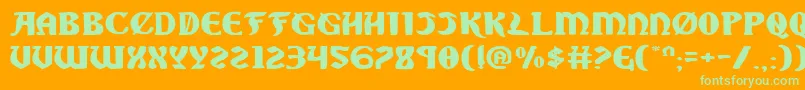 Sablee Font – Green Fonts on Orange Background