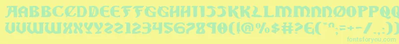 フォントSablee – 黄色い背景に緑の文字