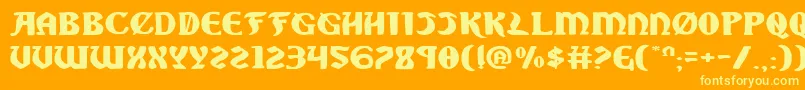 フォントSablee – オレンジの背景に黄色の文字