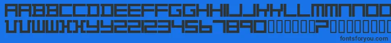Шрифт TheoVanDoesburg – чёрные шрифты на синем фоне