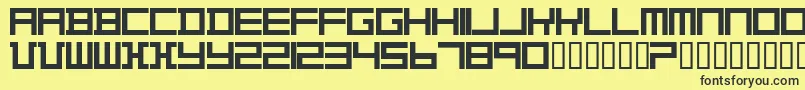 Шрифт TheoVanDoesburg – чёрные шрифты на жёлтом фоне
