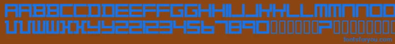 TheoVanDoesburg-fontti – siniset fontit ruskealla taustalla