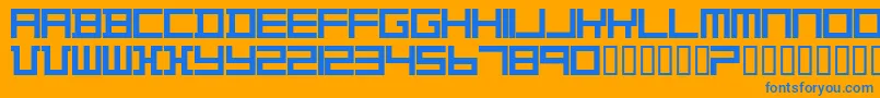 TheoVanDoesburg Font – Blue Fonts on Orange Background