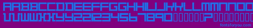 Шрифт TheoVanDoesburg – синие шрифты на фиолетовом фоне
