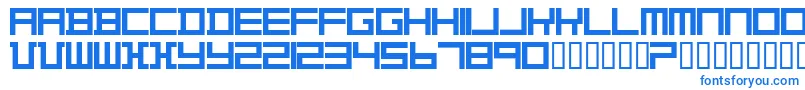 Шрифт TheoVanDoesburg – синие шрифты на белом фоне