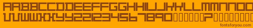 TheoVanDoesburg-fontti – ruskeat fontit oranssilla taustalla