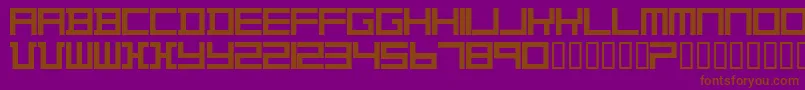フォントTheoVanDoesburg – 紫色の背景に茶色のフォント