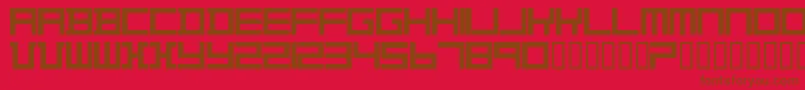 フォントTheoVanDoesburg – 赤い背景に茶色の文字