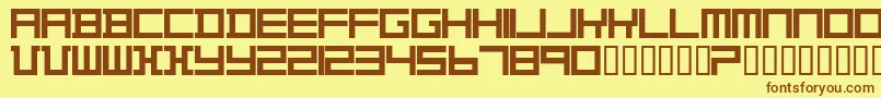 TheoVanDoesburg-fontti – ruskeat fontit keltaisella taustalla