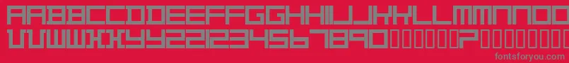 フォントTheoVanDoesburg – 赤い背景に灰色の文字