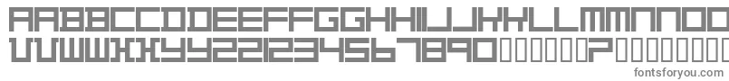 TheoVanDoesburg-fontti – harmaat kirjasimet valkoisella taustalla