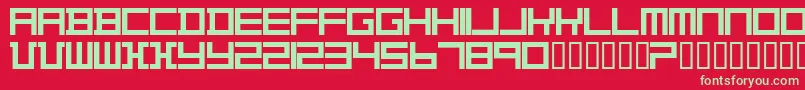 Шрифт TheoVanDoesburg – зелёные шрифты на красном фоне