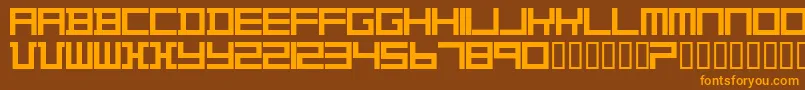 Шрифт TheoVanDoesburg – оранжевые шрифты на коричневом фоне