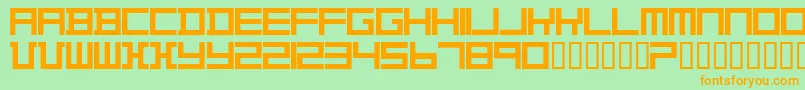 Шрифт TheoVanDoesburg – оранжевые шрифты на зелёном фоне