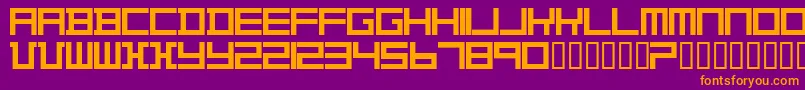 Шрифт TheoVanDoesburg – оранжевые шрифты на фиолетовом фоне