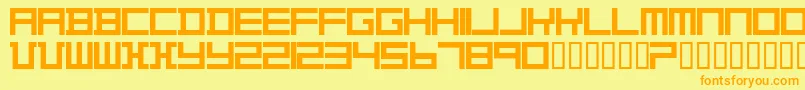 Шрифт TheoVanDoesburg – оранжевые шрифты на жёлтом фоне