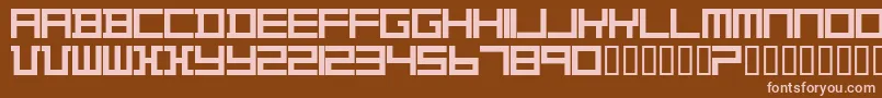 TheoVanDoesburg-fontti – vaaleanpunaiset fontit ruskealla taustalla