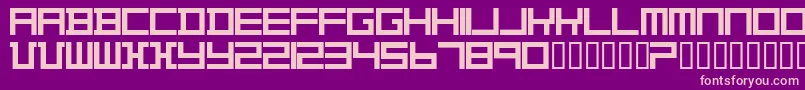 TheoVanDoesburg-fontti – vaaleanpunaiset fontit violetilla taustalla