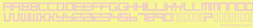 TheoVanDoesburg Font – Pink Fonts on Yellow Background