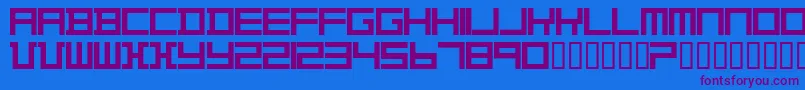 TheoVanDoesburg Font – Purple Fonts on Blue Background