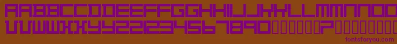 TheoVanDoesburg-fontti – violetit fontit ruskealla taustalla