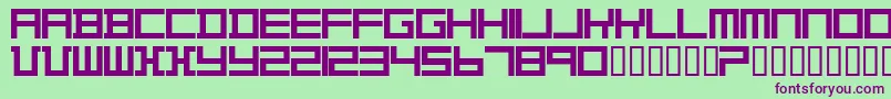 TheoVanDoesburg-fontti – violetit fontit vihreällä taustalla
